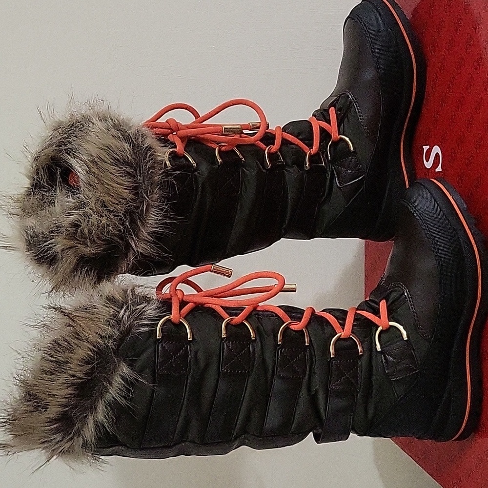 Guess Tall Winter Tie Up Boots - Picture 2 of 12